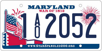 MD license plate 1AO2052
