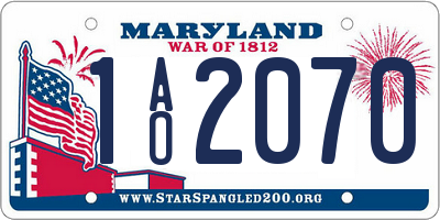MD license plate 1AO2070