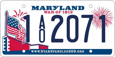 MD license plate 1AO2071
