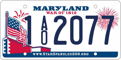 MD license plate 1AO2077