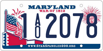 MD license plate 1AO2078