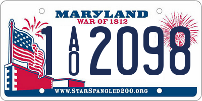MD license plate 1AO2098