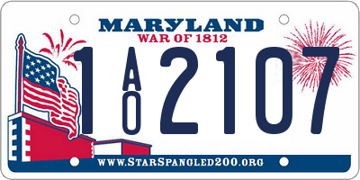 MD license plate 1AO2107