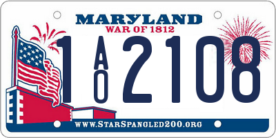 MD license plate 1AO2108