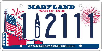 MD license plate 1AO2111