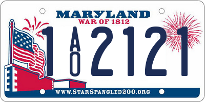 MD license plate 1AO2121