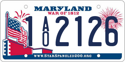 MD license plate 1AO2126