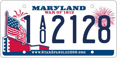 MD license plate 1AO2128