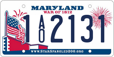 MD license plate 1AO2131