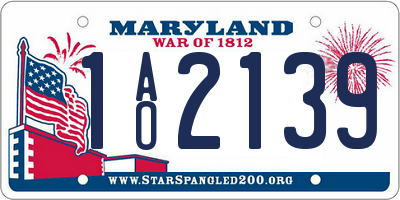 MD license plate 1AO2139