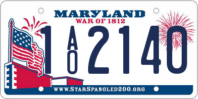 MD license plate 1AO2140