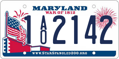 MD license plate 1AO2142