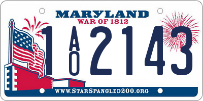 MD license plate 1AO2143