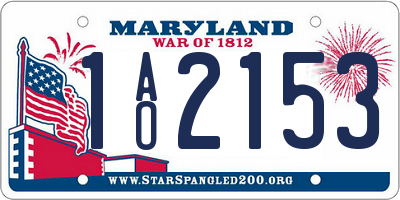 MD license plate 1AO2153