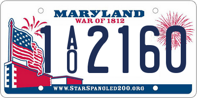 MD license plate 1AO2160