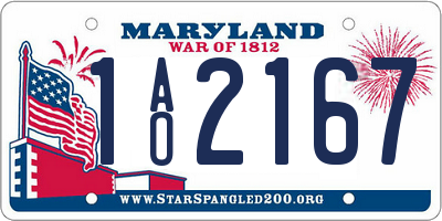 MD license plate 1AO2167