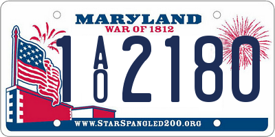 MD license plate 1AO2180