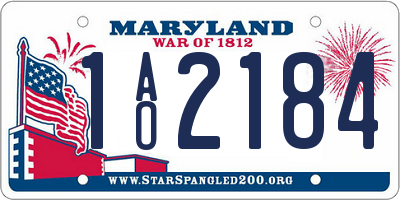 MD license plate 1AO2184