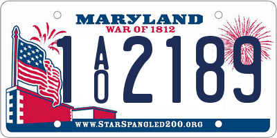 MD license plate 1AO2189