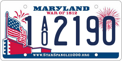 MD license plate 1AO2190