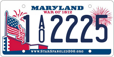 MD license plate 1AO2225