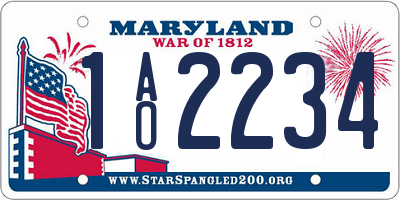 MD license plate 1AO2234