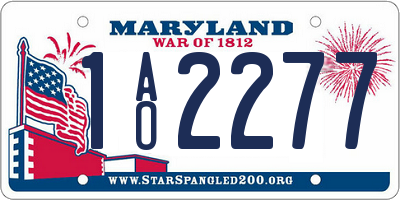 MD license plate 1AO2277