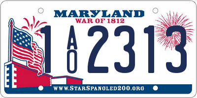 MD license plate 1AO2313