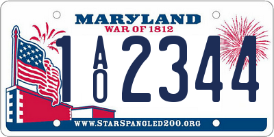 MD license plate 1AO2344