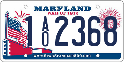MD license plate 1AO2368