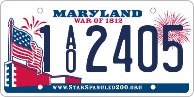 MD license plate 1AO2405