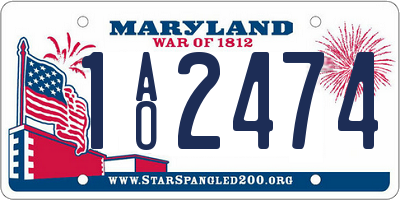 MD license plate 1AO2474