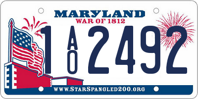 MD license plate 1AO2492