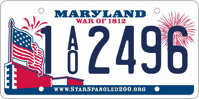 MD license plate 1AO2496