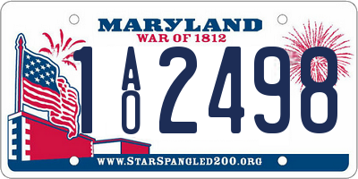 MD license plate 1AO2498