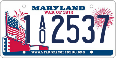 MD license plate 1AO2537