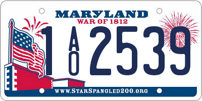 MD license plate 1AO2539