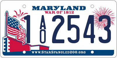 MD license plate 1AO2543