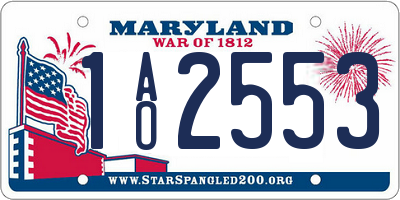MD license plate 1AO2553