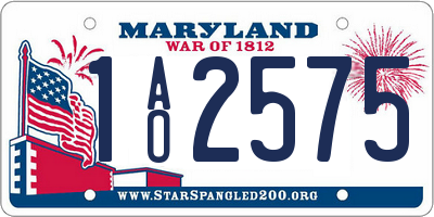 MD license plate 1AO2575