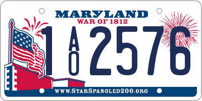 MD license plate 1AO2576