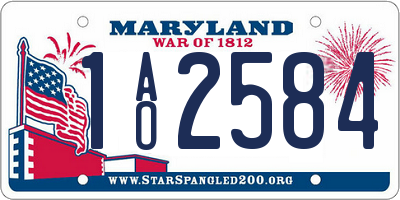 MD license plate 1AO2584