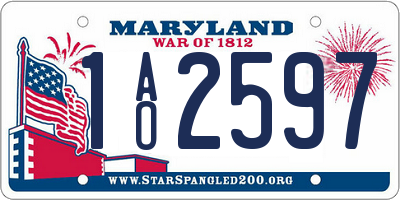 MD license plate 1AO2597