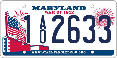 MD license plate 1AO2633