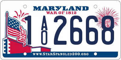 MD license plate 1AO2668