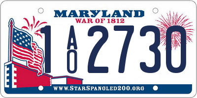 MD license plate 1AO2730