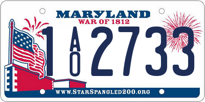 MD license plate 1AO2733