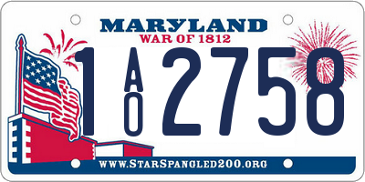 MD license plate 1AO2758
