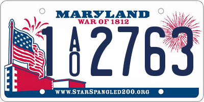 MD license plate 1AO2763