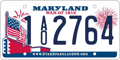 MD license plate 1AO2764